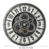 Retro Industrial Roman Wall Clock Gear Rotation Clock Living Room Decorative Wall Clock Stylish Silent Wall Clock Quartz Clock