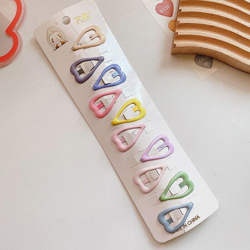 10pcs Children Cute BB Clip Candy Color Stars Heart Ornament Hair Clips Baby Girls Lovely Sweet Hairpins Kids Hair Accessories