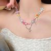 Candy-Colored Beaded Butterfly Necklace for Women - Sweet & Cute 2025 Clavicle Accessory