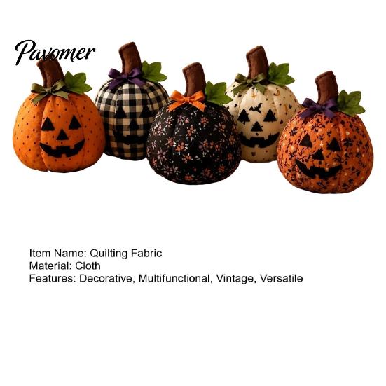Window Sill Thanksgiving Decorations Fall Quilting Fabric for Patchwork Pumpkins, Square Autumn Precut Quilted Fabric, Vintage Polka Farmhouse