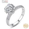 Women Fashion Jewelry Ring 925 Sterling Silver Ring For Women Engagement Simple Flower Surrounding Ring Gift Wholesal