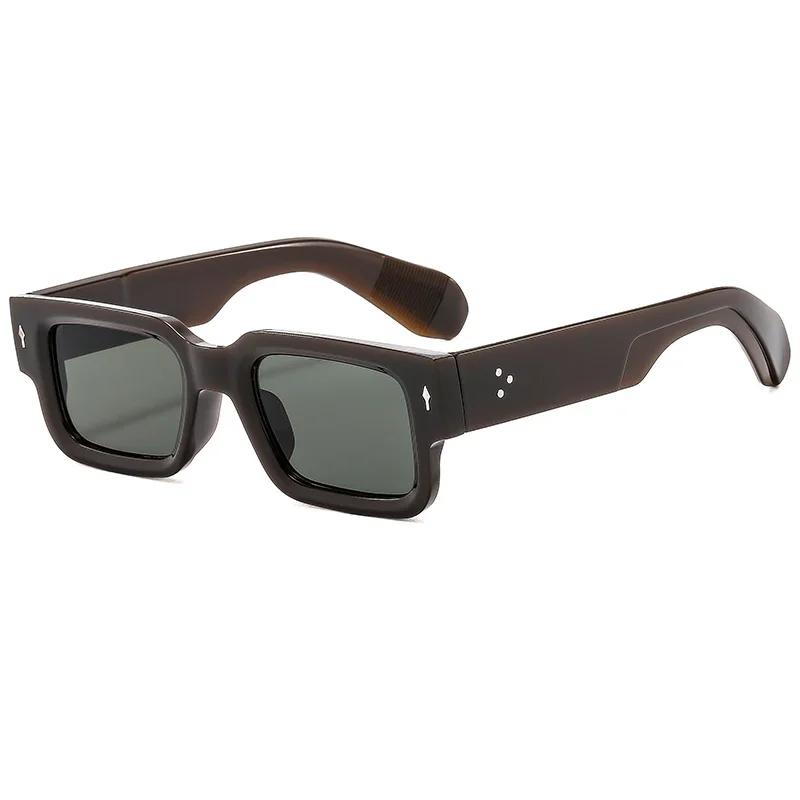 Classical High Square Rivet Sunglasses Men Women Punk Rectangle Design Retro UV400 Sun Glasses Fashion Eyewear