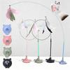 Fable Theory Cat Tease Toy with Suction Cup Interactive Press Lock Sticks On Floors Wand Flexible Steel Wire Feather