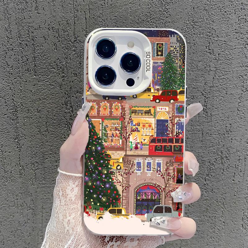 Applicable Apple 11pro Christmas Street View Mobile Phone Case Huawei Mate11pro Autumn and Winter Iphone11 Winter Snow