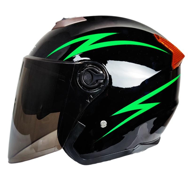 Unisex 3/4 Motorcycle Helmet With Dual Lens Anti-Fog Visor Scooter Commuting All ABS