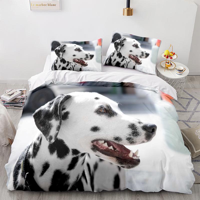 Bettwäsche-Set mit 3D-Haustiermuster, Tierhund, Bettbezug, 2/3 Mikrofaserstoff, AU/EU/US/UK/DE, volle Größe, weicher, schnell trocknender Heimanzug