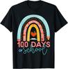 100th Day Of School Teacher 100 Days Smarter Boho Rainbow T Shirt Mens Womens Tees Top Men Women Kid