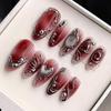 Red Y2K Wearable Nail Tips: High-End Autumn & Winter False Nails, Hot-Selling Fashion Nail Art