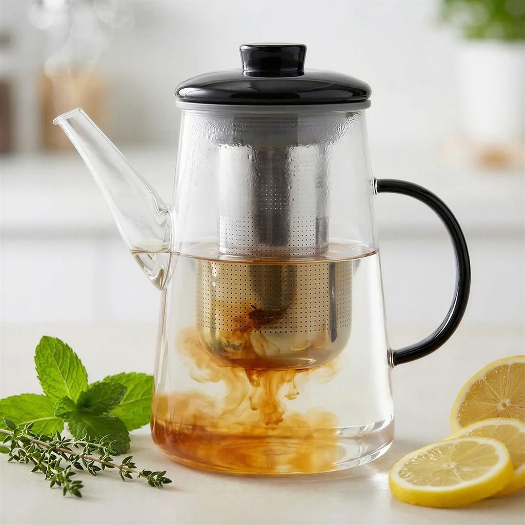 GLASS JUG TEA INFuser 0.7L TRANSPARENT WITH FILTER Ø10.6 CM