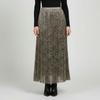 Printed Long Skirt with Metallic Threads Woman PLEASE