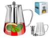 Glass Kettle With Infuser Strainer For Tea Herbs Pitcher With Filter