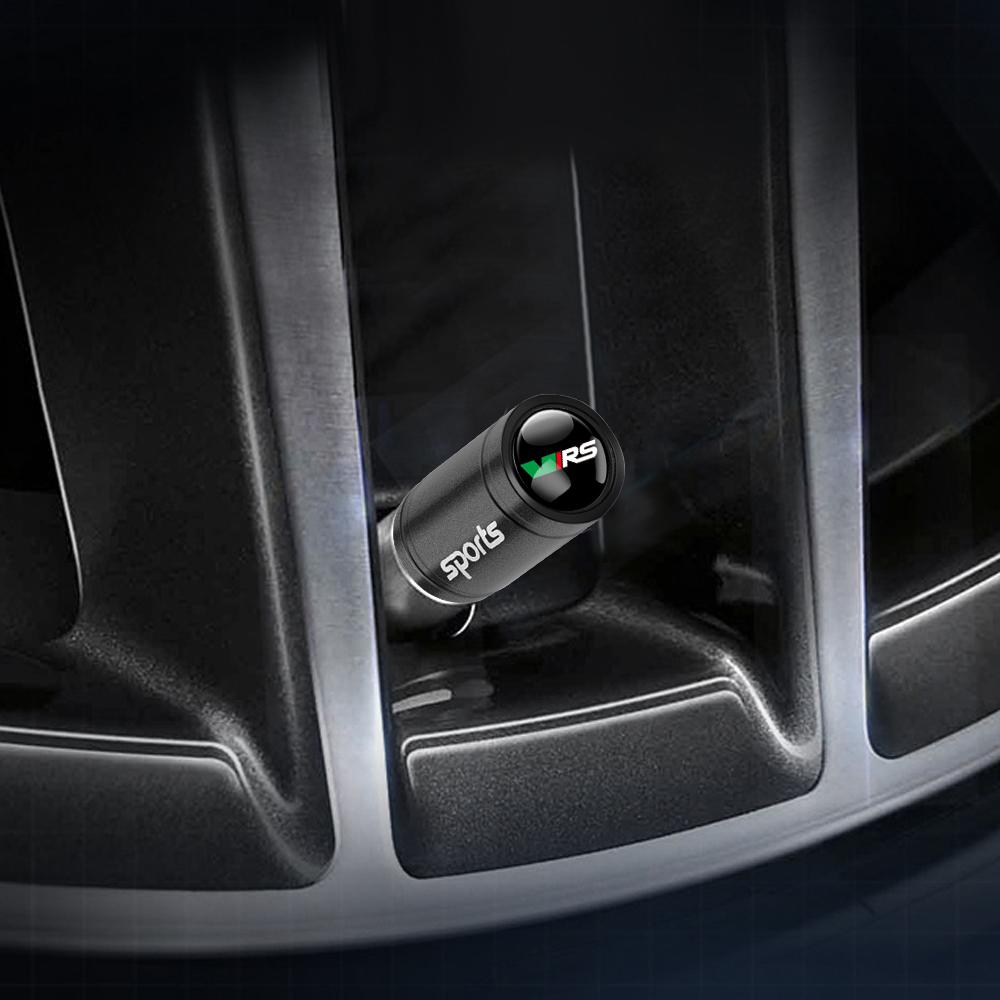 For Skoda Scala 4pcs Car Styling Wheel Tire Valve Cap Tyre Valve Air Stem Covers For Skoda S VRS VII Fabia Rapid Superb Octavia A5 Kodiaq Scala