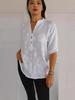 2025 Spring/Summer Women's Lace Embroidery Button V-Neck Shirt