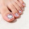 Pink Star Kitty Kawaii Toenail Art - Sweet, Cute, Detachable Tips for Spring & Summer