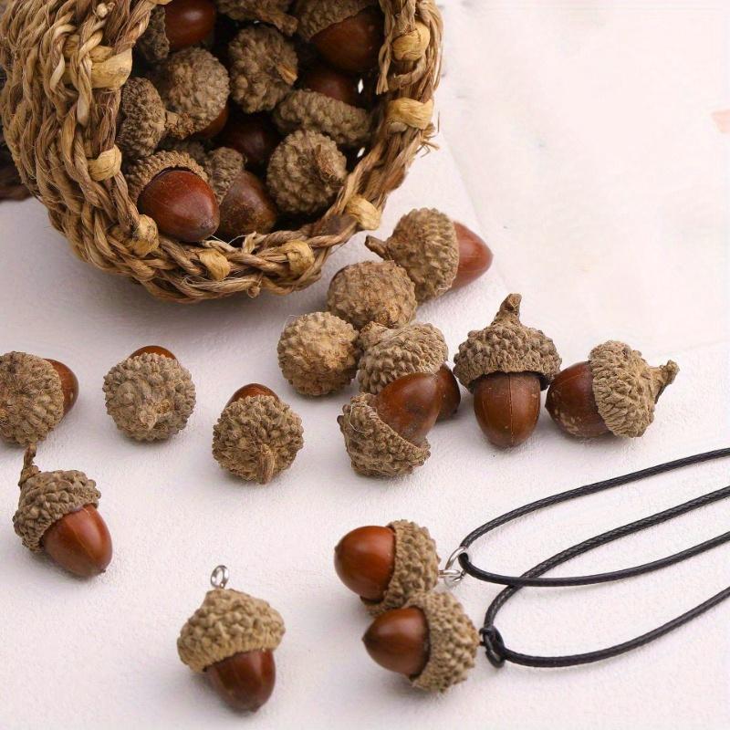 2PCS Pinecone Acorn Pendant Sweater Chain Creative Nut Necklace Earrings DIY Bead Accessory Bag