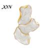 Ear Studs 1 Pair Stud Earrings for Women, Enamel Irregular Petal Shape Oil Drop Studs, French Style Pins Versatile Gift Jewelry
