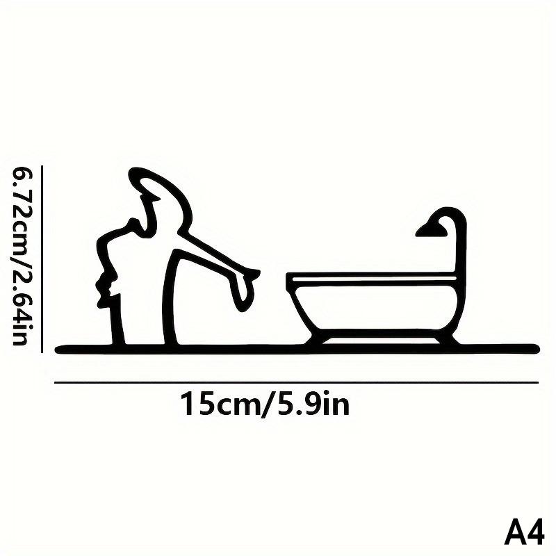 Ornament Semn Metalic Minimalist pentru Baie Simbol Toaletă Figurină Duș Semn Artă pentru Ușă Decor Artă de Perete pentru Casă Design Umoristic