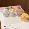 Bag Decor Flocking Dog Keychain Fluffy Doll Rabbit Phone Pendant 3D Animal Pendant Car Key Ring