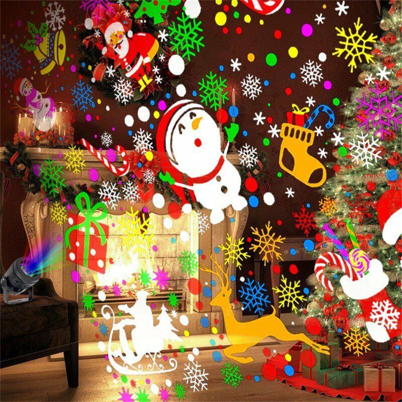 16 Pattern Motion Christmas Landscape Light Projector Led Spotlight Waterproof Rotational Projection