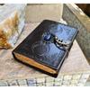 Jurnal de piele Triple Moon Goddess Spell Book cartea de umbre Grimoire Deckle Edge hârtie Spiritual Wicca vrăjitoare meșteșug Jurnal vintage