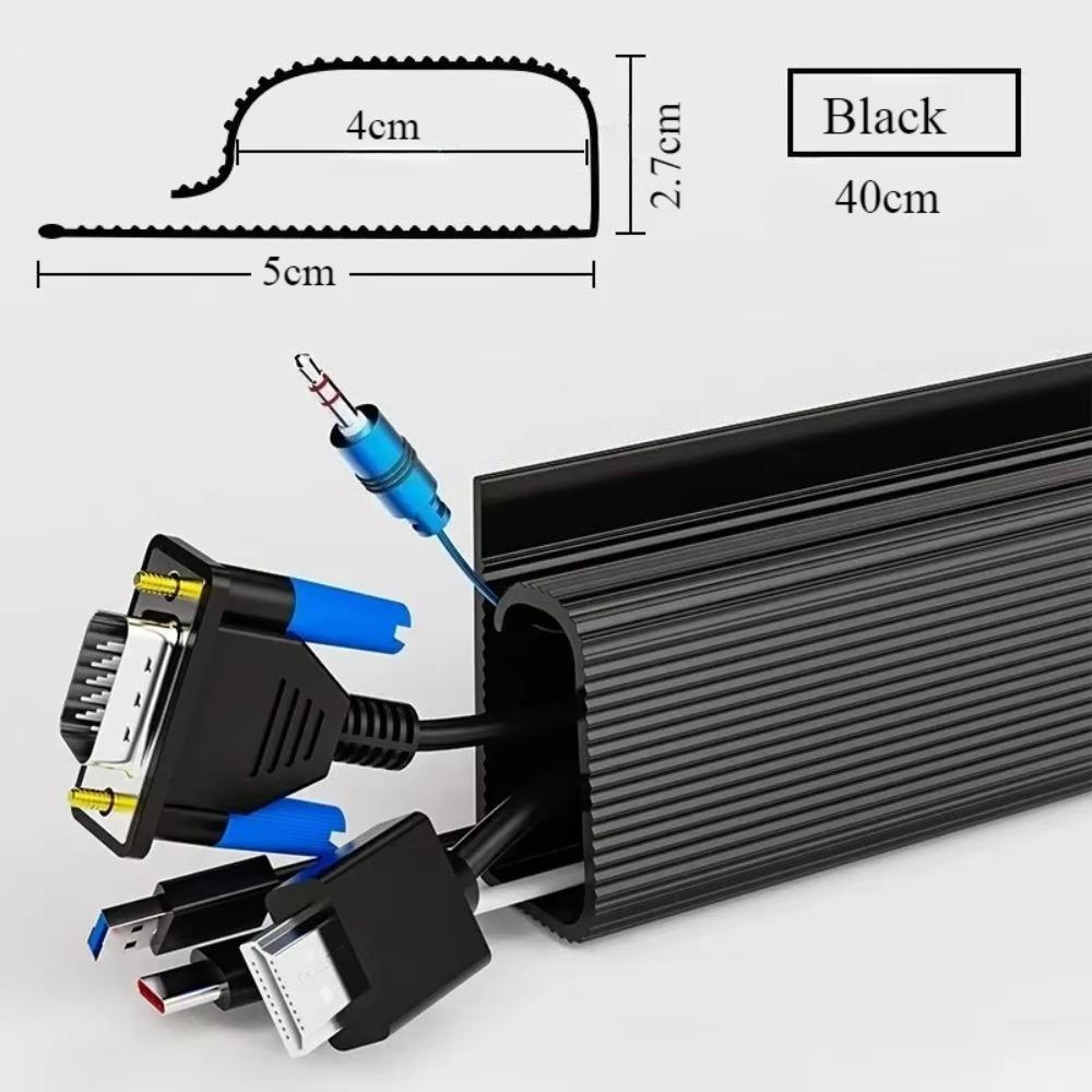 Nieuwe 40cm Bureau Kabelgoot PVC Geen Boren Kabel Organizer Zelfklevende Kabelbeschermer voor Thuis Kantoor Draad Organizer