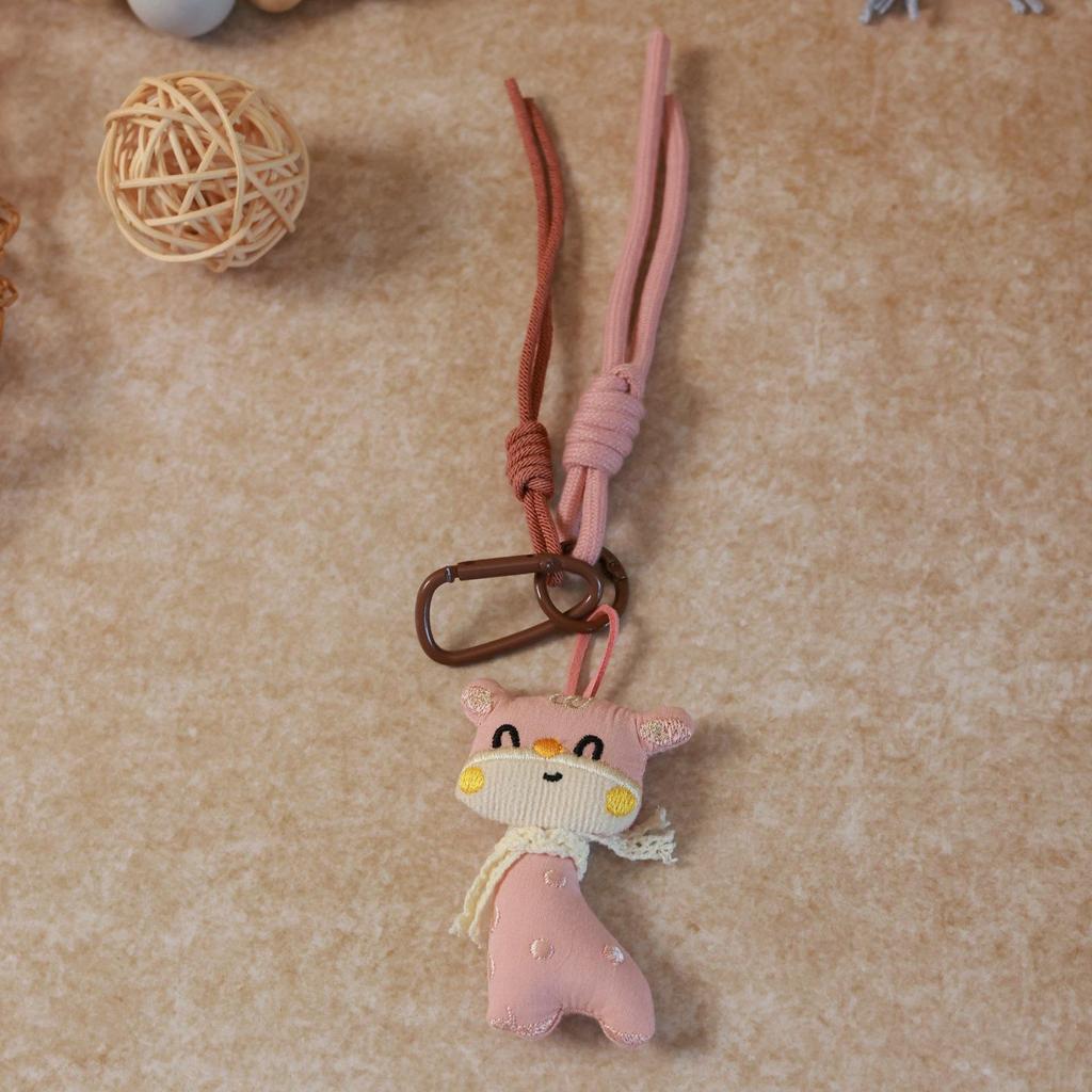 Forest-Style 3D Cartoon Doll Pendant Keyring Lanyard