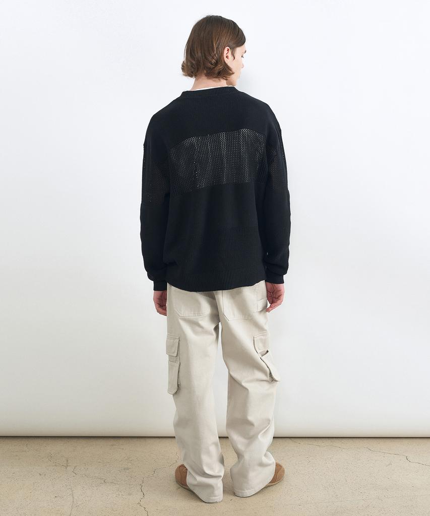 INSILENCE Contrast Panel Pullover Knit Black