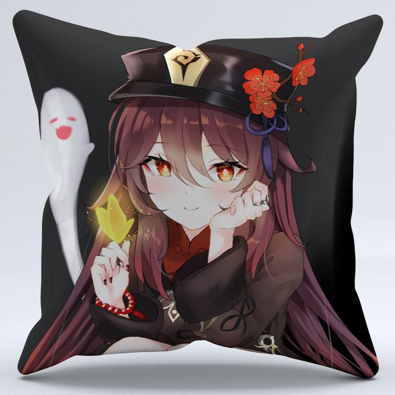 Genshin Impact Hu Tao Pillow Case Soft Plush Cushion For Magical Home Decoration