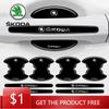 Autosticker 4/8 Stuks Autodeurhandvat Beschermende Krasbestendige Stickers Voor Octavia Rapid Kodiaq Superb Afgeleide Karoq Fabia
