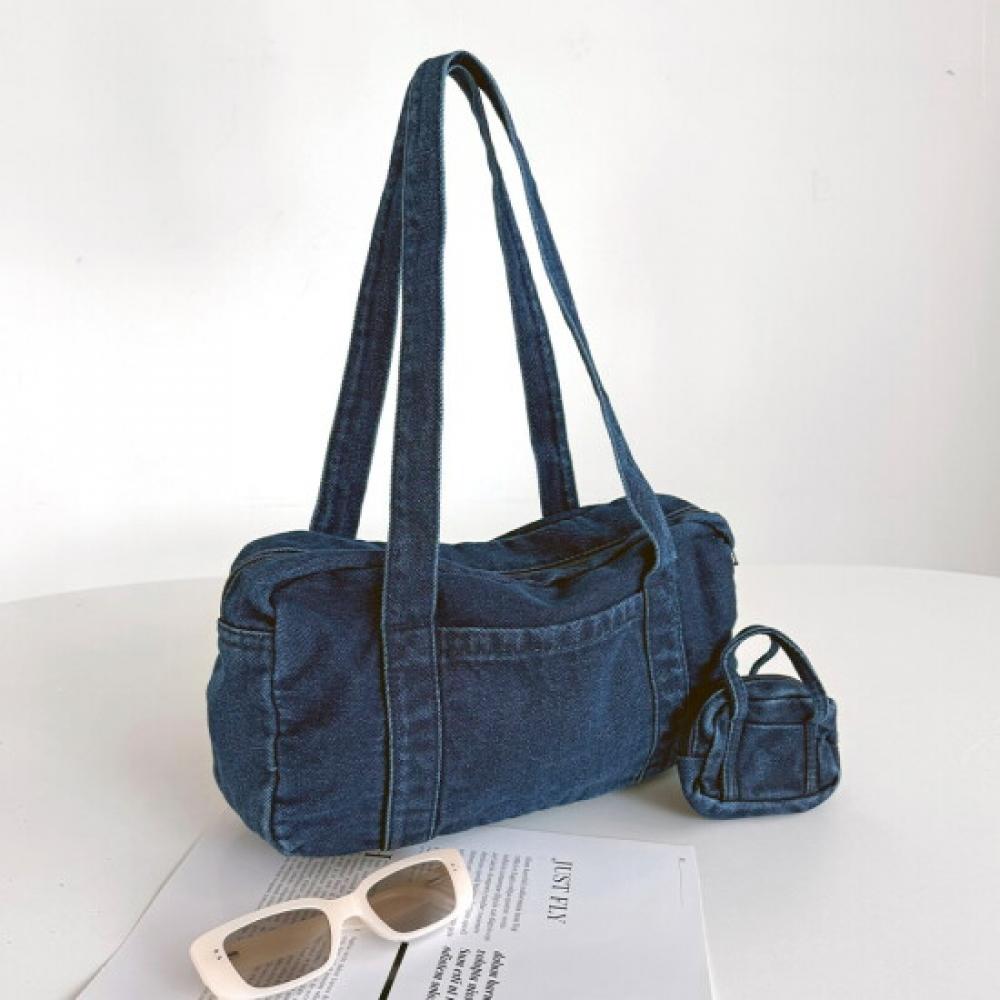 Fromheaven Denim Tote Shoulder Bag Blue S510