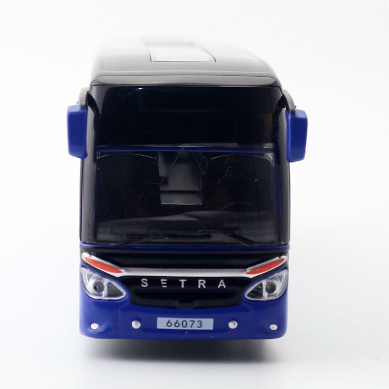 Měřítko 1/32 Kovový odlitek SETRA Luxusní Autobus Model Dětské Hračkářské Auto Autobus pro Služební Cesty Stahovací Zvuk a Světlo Miniatura