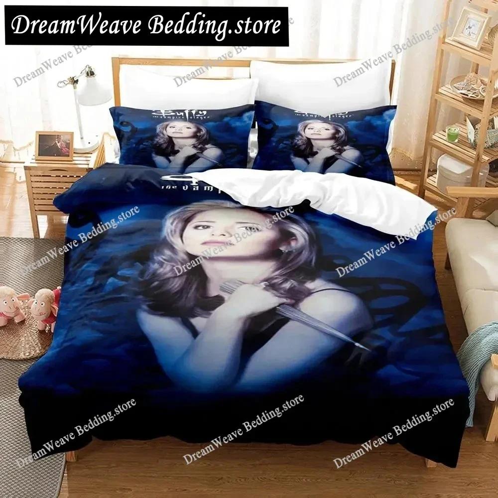 3D Print Buffy The Vampire Slayer Bedding Set Duvet Cover Bed Set Quilt Cover Pillowcase Comforter King Queen Size Boys Adult741