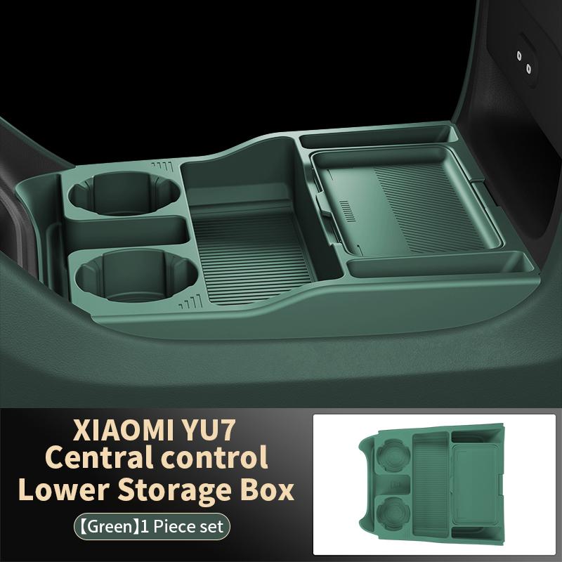 Custom Silicone Storage Box For Xiaomi Yu7 2025 2026 Center Armrest Hidden Box Cup Holder Organizer Interior Accessories