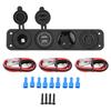 4 In 1 On Off Toggle Switch Panel Dual USB Charger Voltmeter for Car Boat Marine Truck Red
