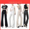 Womens High Waist Relaxed Cotton Casual Pants With Pockets For Spring Autumn Wear