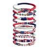 Patriotic Red White And Blue Soft Clay Bracelet Set For Independence Day Bohemian Style Stackable Handmade Jewelry