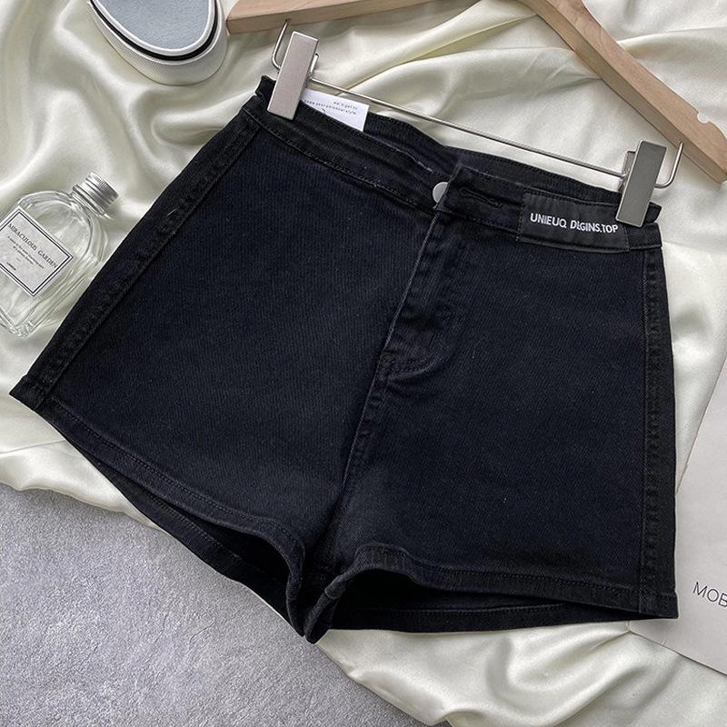 Damjeansshorts med hög midja - 2022 Sommar Tunn Stil, Elastiska Slim A-linje Hotpants