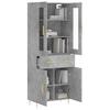 Highboard Concrete Grey 69.5 X 34 X 180 Cm Engineered Wood