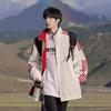Side Striped Color-blocking Stand Collar Jacket for Men In Spring and Autumn New Loose Casual Sports Jacket