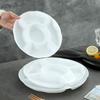 Portable Food Storage Tray Reusable Round Shape Divided Dinner Plate 5-Compartment Snack Container Plate Household Use