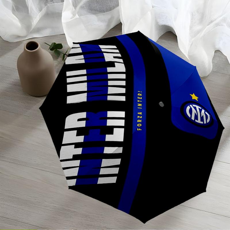 Inter Milan Theme Automatic Umbrella, Lightweight & Portable, 8 Rib, Perfect for Outdoor Travel, Birthdays, Christmas, Gifts.