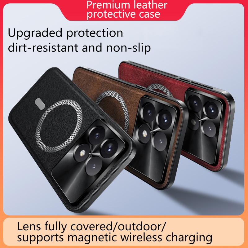 Für POCO X6 X6 Pro Leder Vollabdeckung Magnetisch Wasserdicht Stoßfest Fingerabdruck Handyhülle