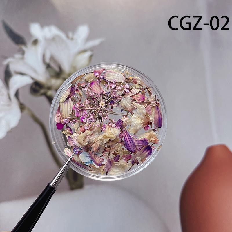 Nail Art Dried Flower Nail Jewelry Flower Floral DIY Mixed Material Diy Nail Art Decor