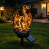 Solar Dragon Statue for Garden Light Outdoor Gothic Medieval Lamp Waterproof Decorative Porch Light Fixtures Resin Sculpture Patio Lawn Yard