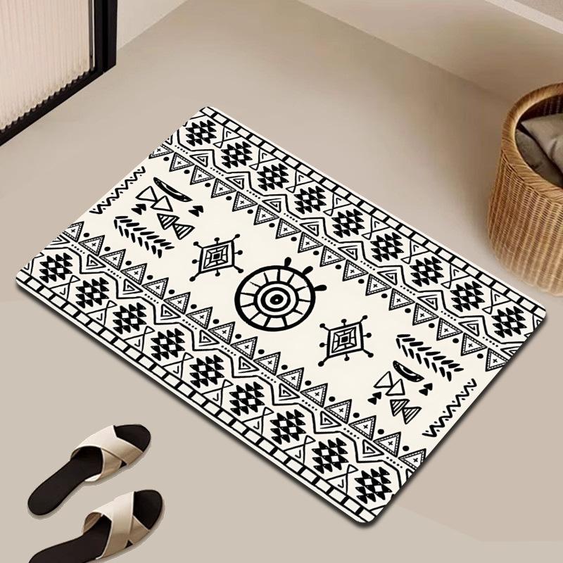 Diatom Mud Floor Mat Household Simple Lines Bathroom Floor Mat Entrance Door Mat
