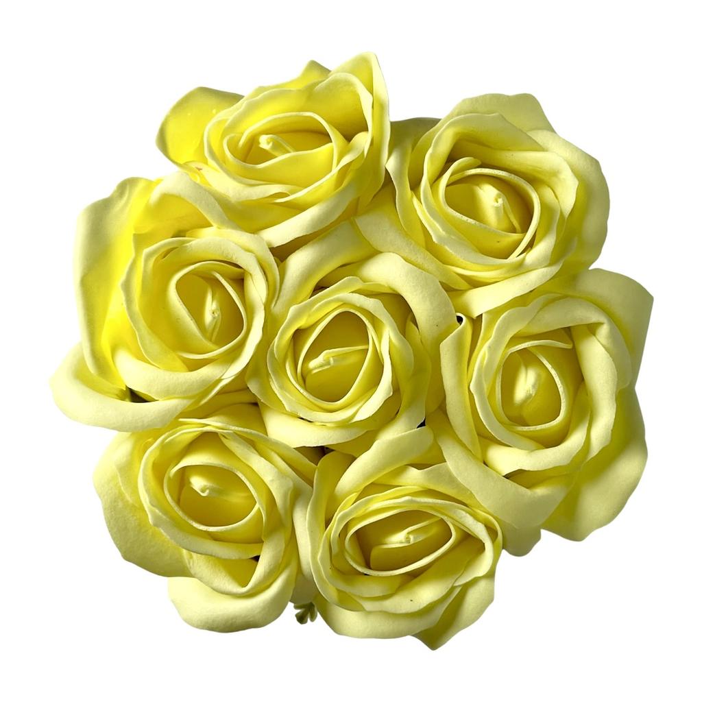 Flowerbox Inspiruj - Black Box with Soap Roses - No. 16 Yellow