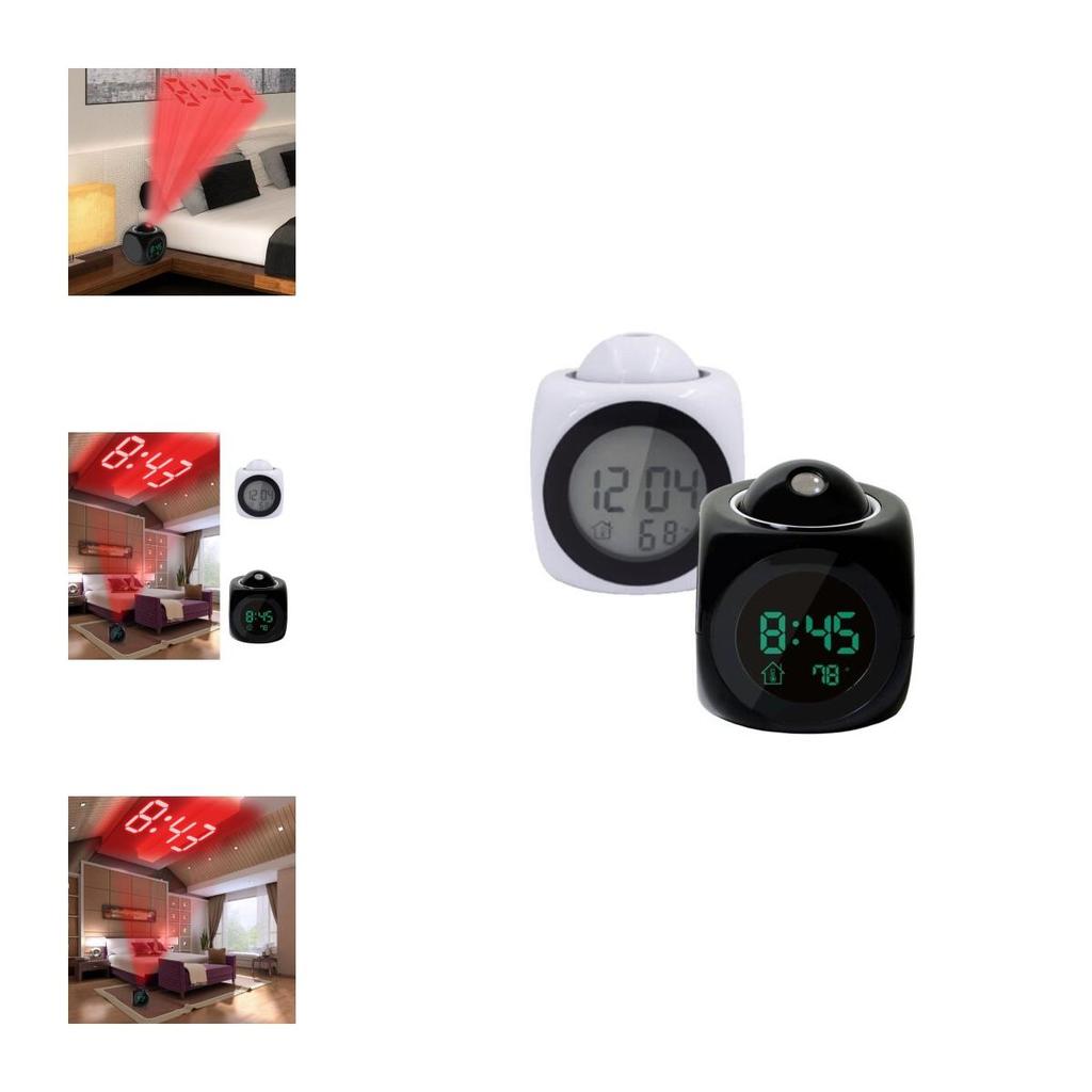 Klassischer digitaler Wecker Multifunktion mit Sprachausgabe und heller LED-Projektion Temperaturanzeige
