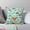 Moths Butterflies Square Pillowcase Polyester Linen Velvet Pattern Zip Decor Bed Cushion Cover 18"