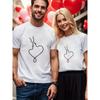 1PCS Valentine's Day Limited Couple T-shirt Star Heart Collection for Home & Outdoor
