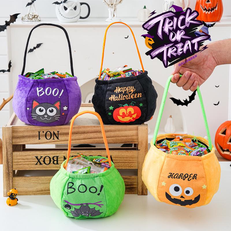 Kürbis-Laterne Süßigkeitenbeutel für Trick-or-Treat Kinder - Halloween Handheld Dekoration und Kleines Geschenk Requisite